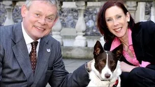 Martin Clunes with Ellen Stevens and Penny